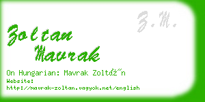 zoltan mavrak business card